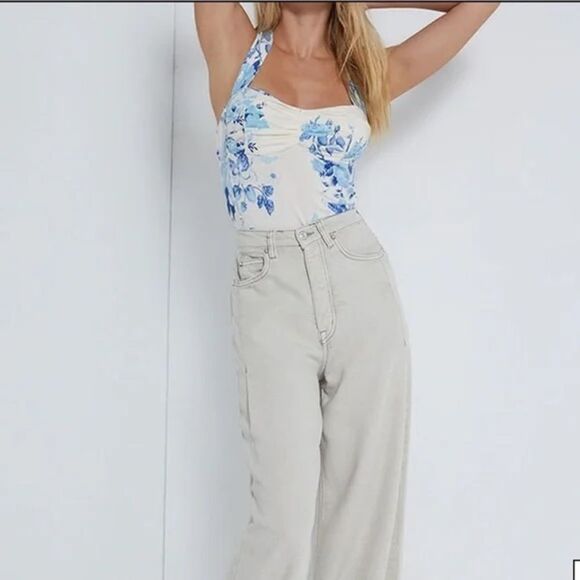 Free People Ginger Snap Crossback Tank In Ivory Combo - Picture 5 of 6